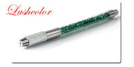 Кристаллический пластиковый постоянный макияж оборудует белое/зеленый цвет/золото/пинк затеняя ручную ручку